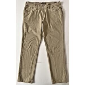 Slate And Stone Sloan Standard Slim Pants 35x28 Khaki Straight Leg Stretch Soft